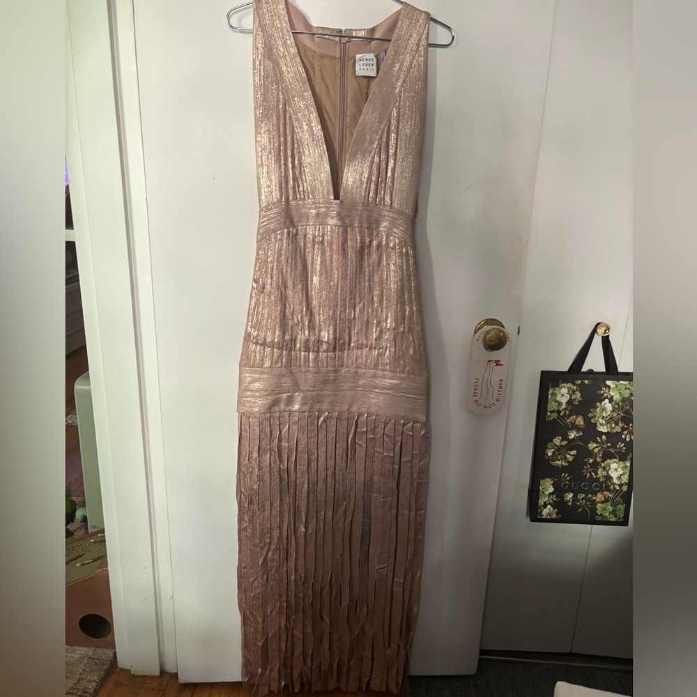 Vintage Herve Leger Fringe Dress